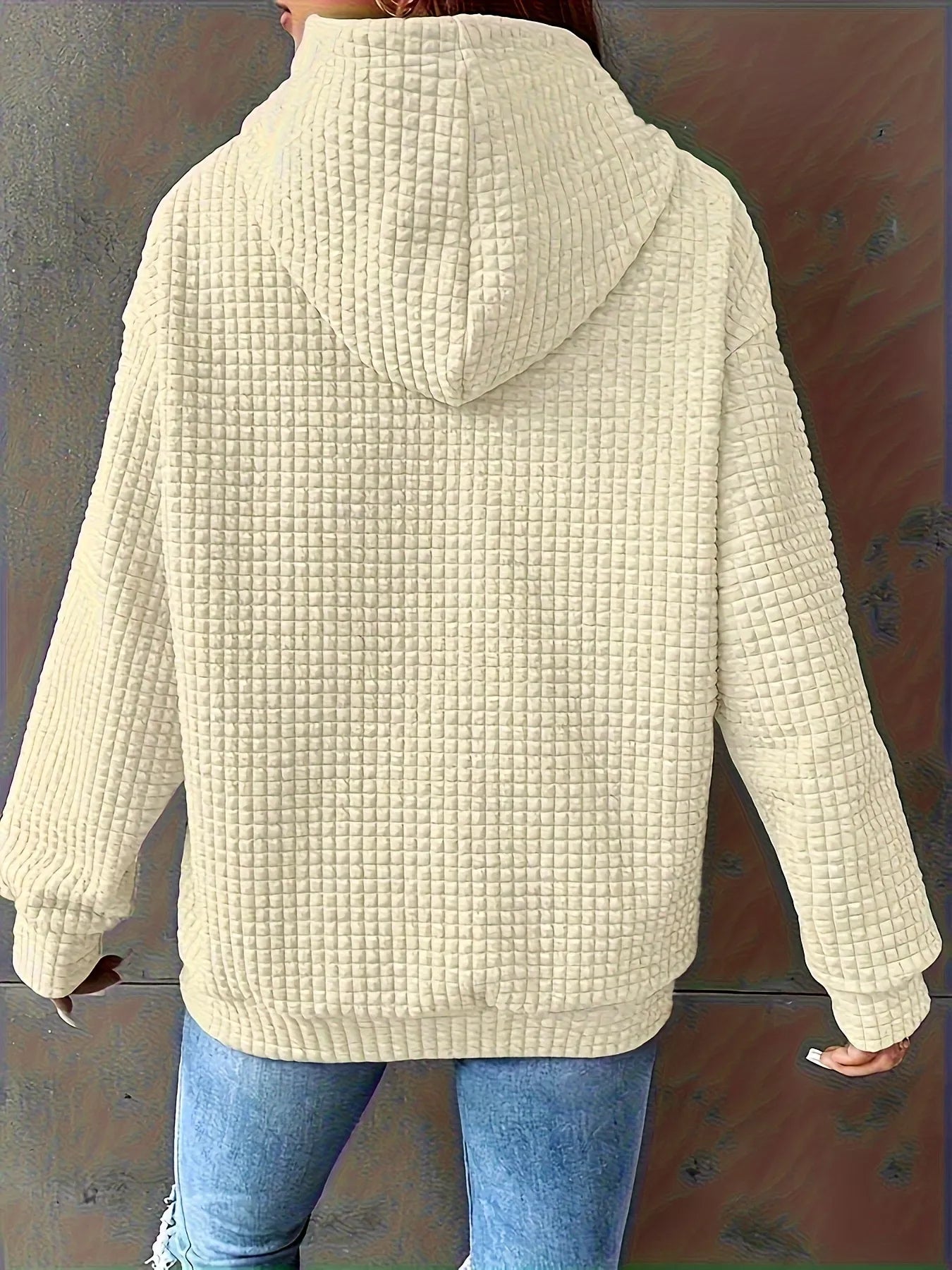 Textured Knit Drawstring Hoodie - PBNJ FASHIONS