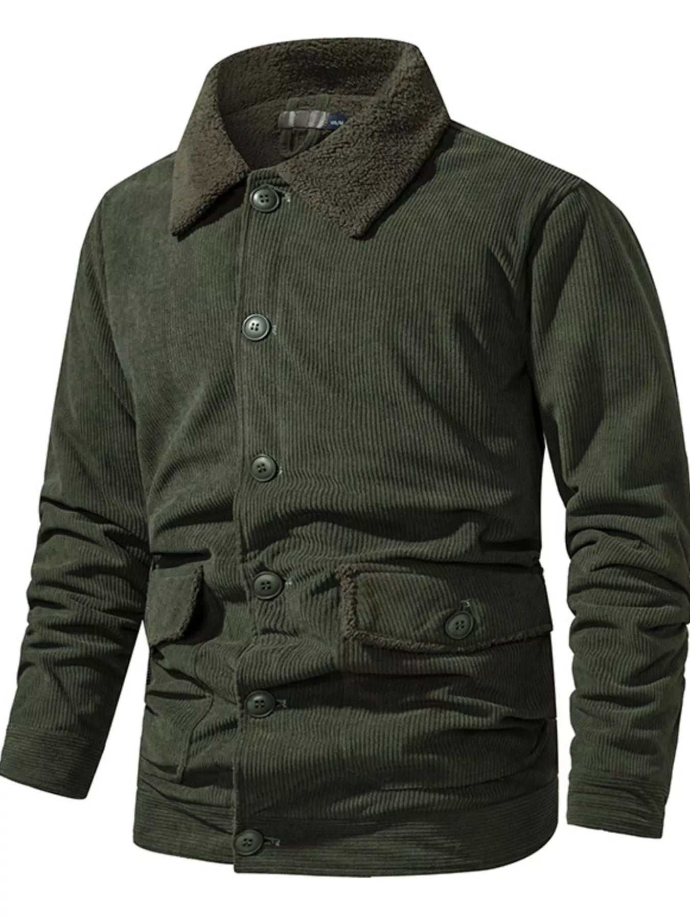 Men's Corduroy Sherpa Lined Button - Up Jacket - PBNJ FASHIONS