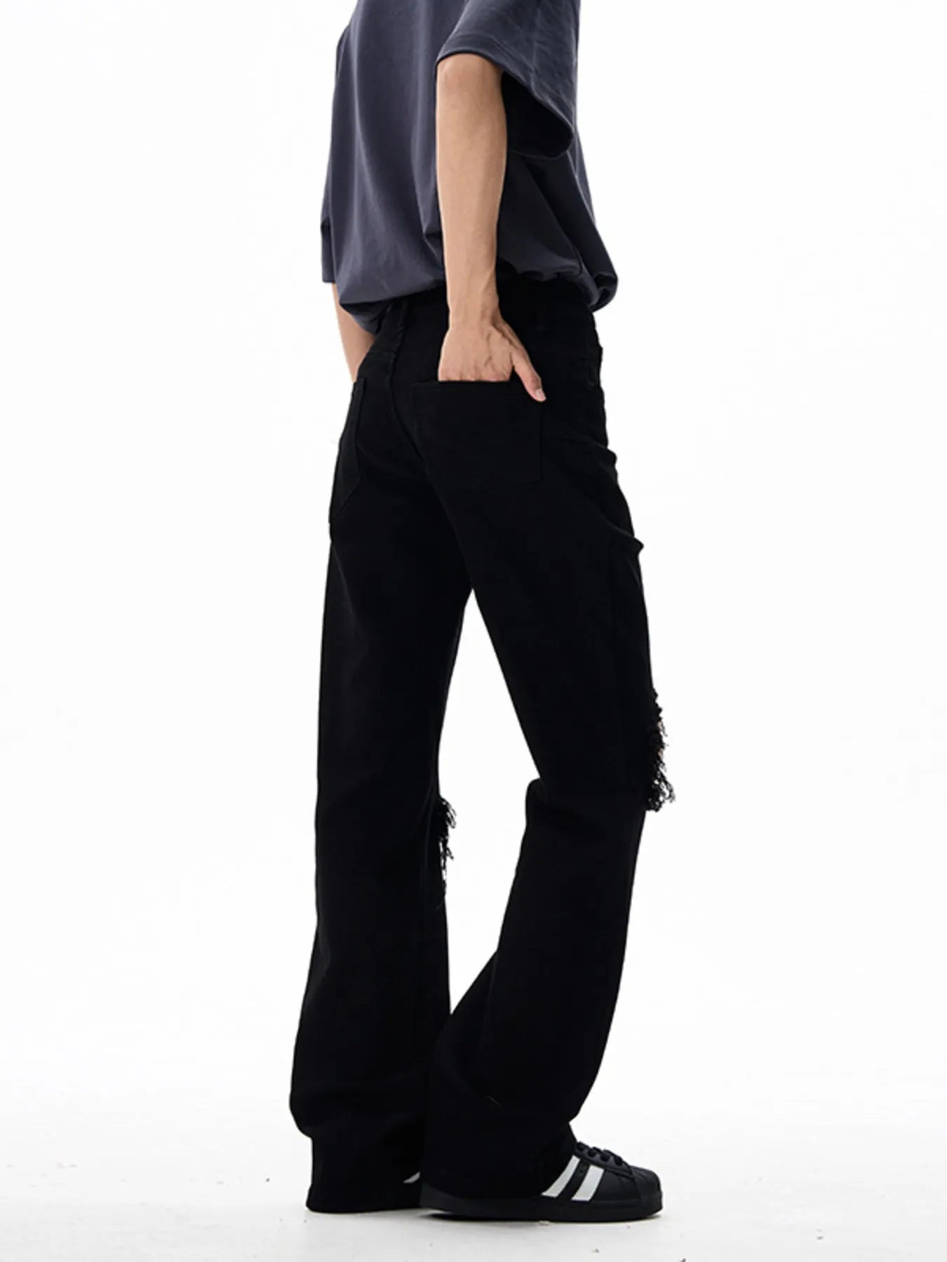 Men's Distressed Flare Leg Jeans - PBNJ FASHIONS