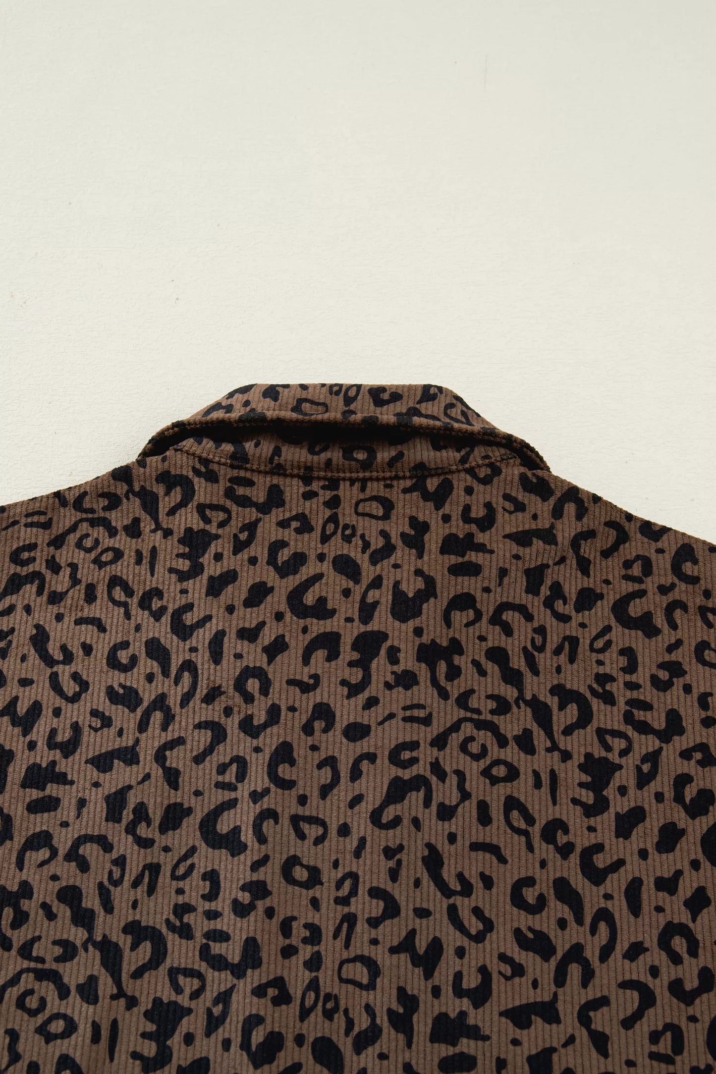 Leopard Print Quarter Zip Corduroy Sweatshirt - PBNJ FASHIONS
