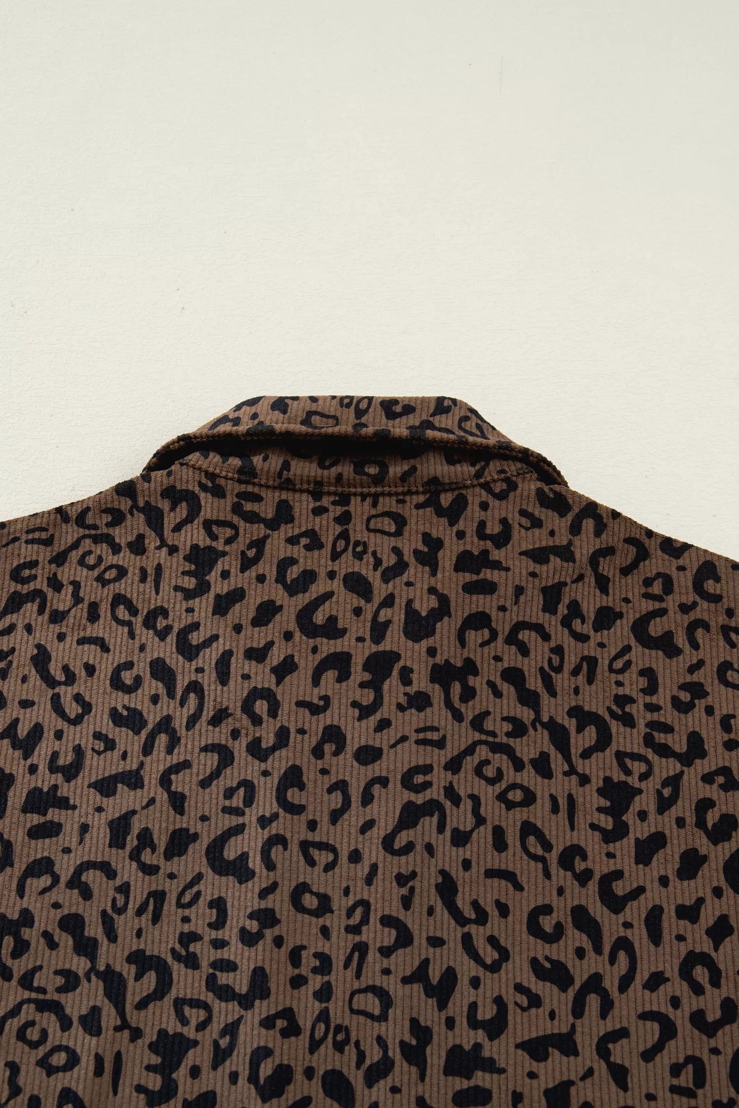 Leopard Print Quarter Zip Corduroy Sweatshirt - PBNJ FASHIONS