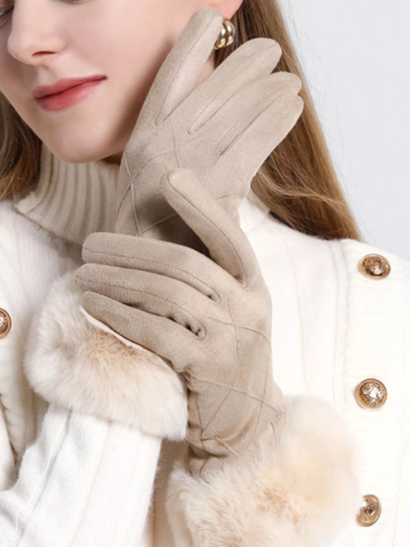 Fur Cuff Suede Gloves - PBNJ FASHIONS