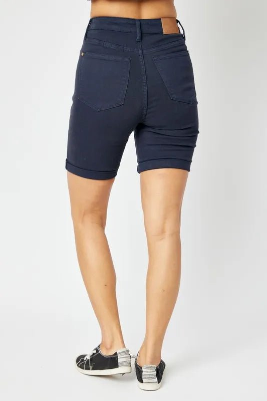 Judy Blue Full Size High Waist Tummy Control Bermuda Shorts - PBNJ FASHIONS
