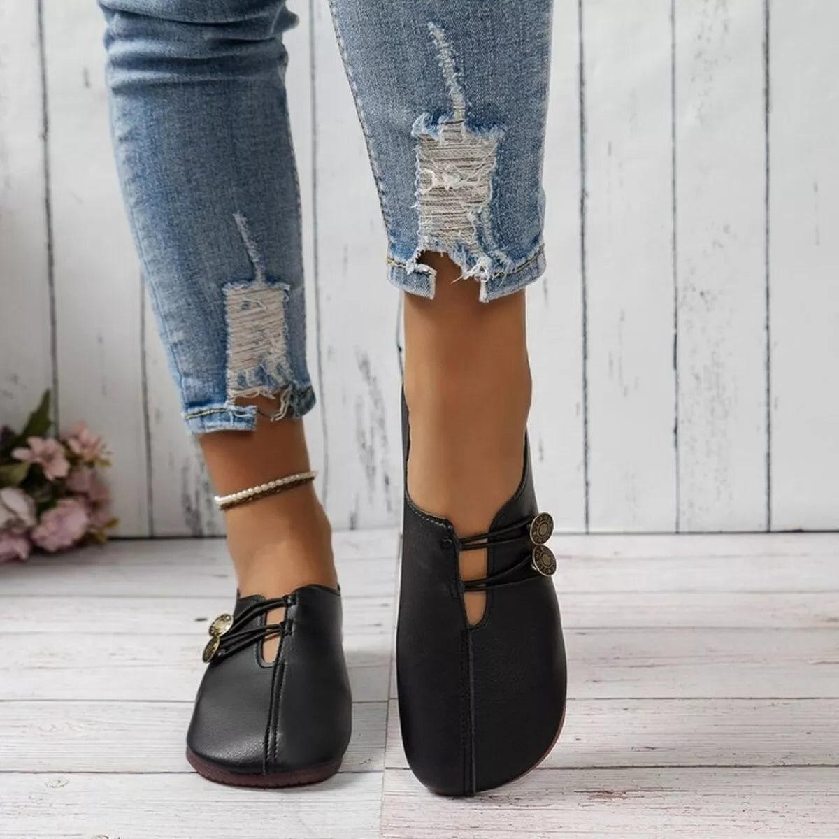 Casual Button Detail Slip - Ons - PBNJ FASHIONS