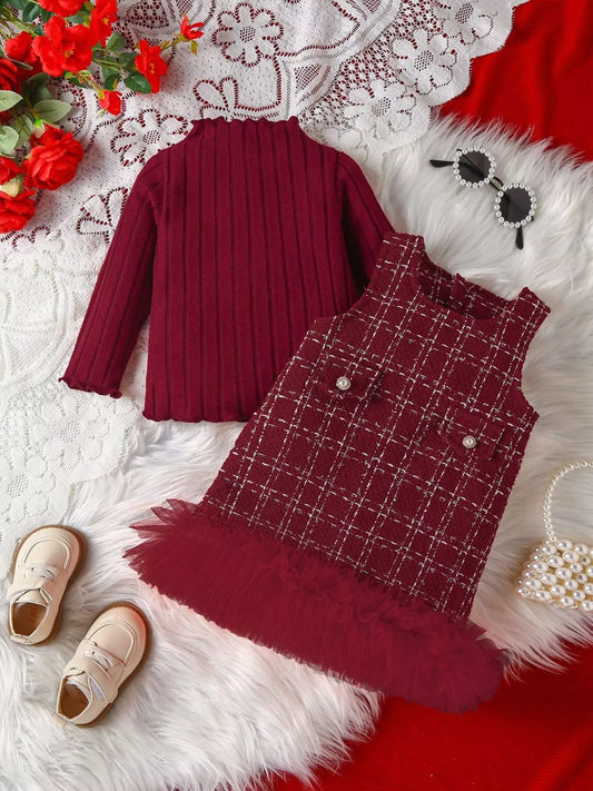 Children's Ribbed Knit Top and Dress Set - PBNJ FASHIONS