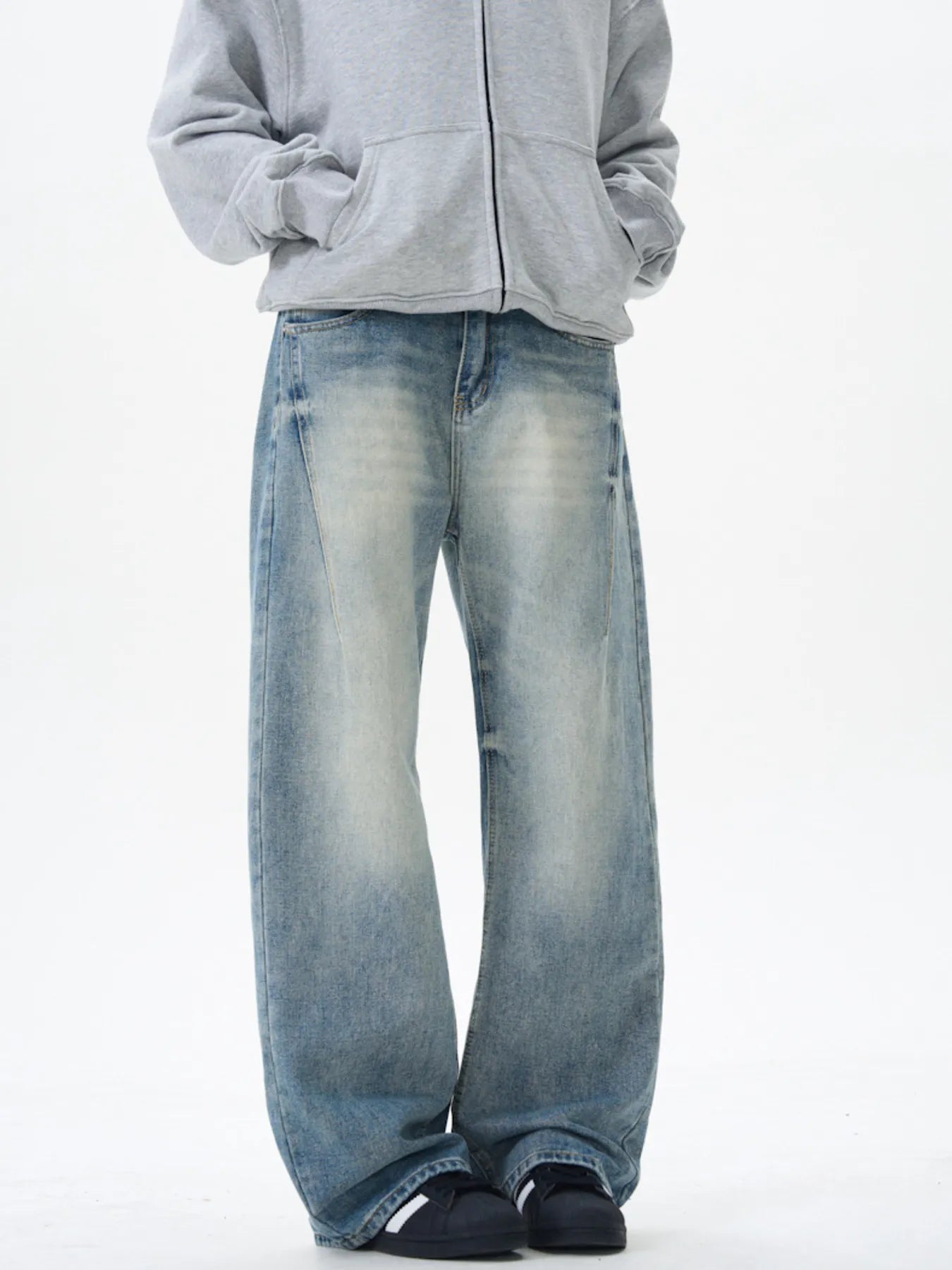 Men's Wash Wide Leg Jeans - PBNJ FASHIONS