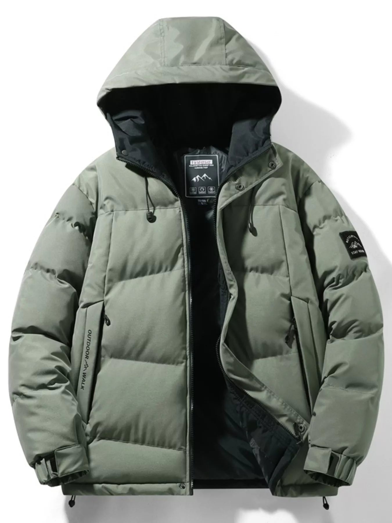 Men's Full Size Outdoor Padded Hooded Puffer Jacket Plus Size - PBNJ FASHIONS
