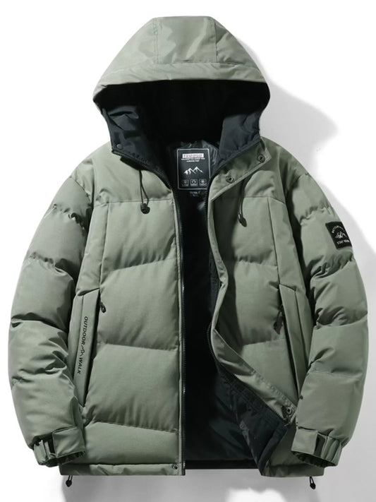 Men's Full Size Outdoor Padded Hooded Puffer Jacket Plus Size - PBNJ FASHIONS