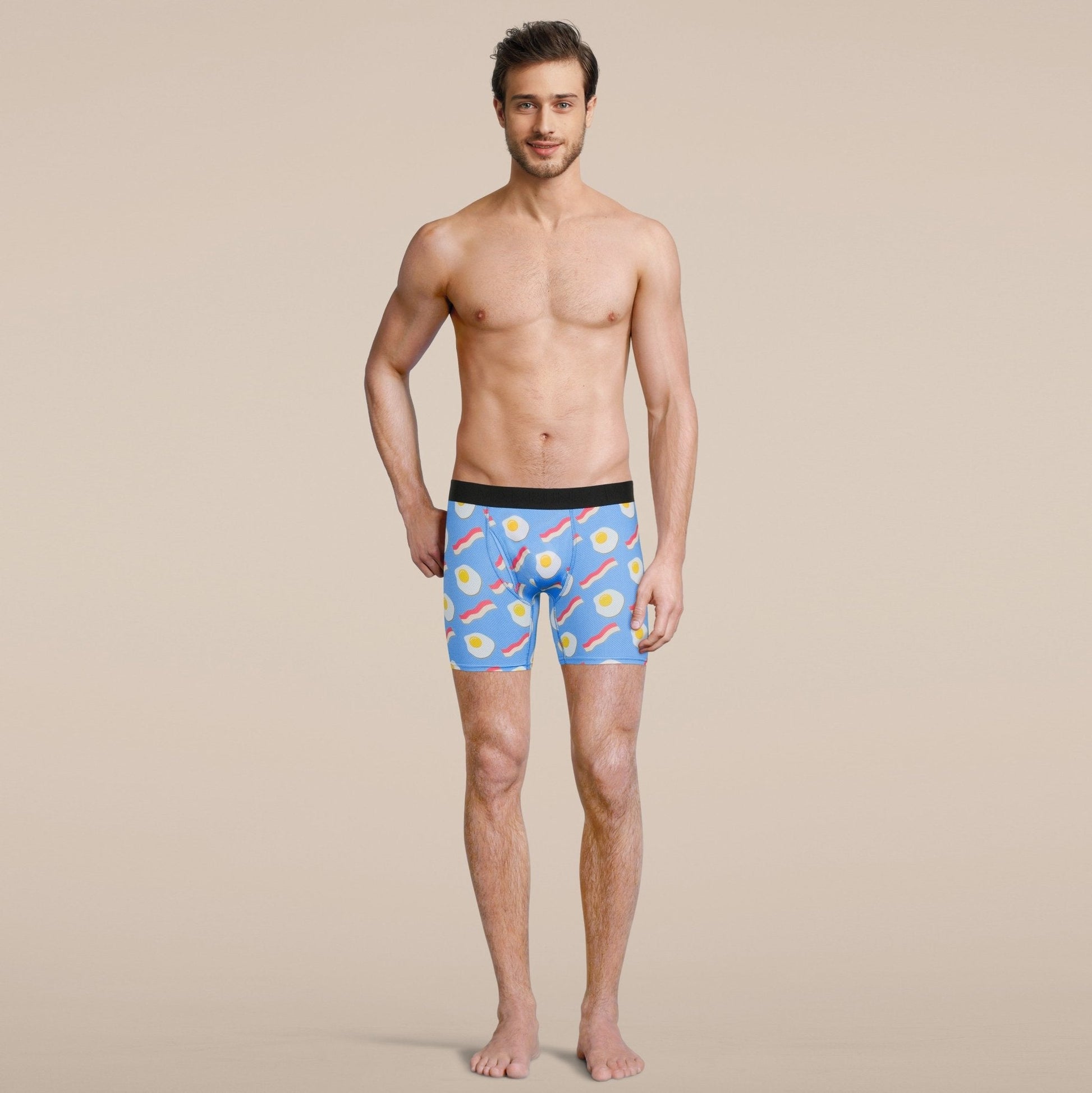 Men's Bacon and Eggs Boxer Brief Underwear-1