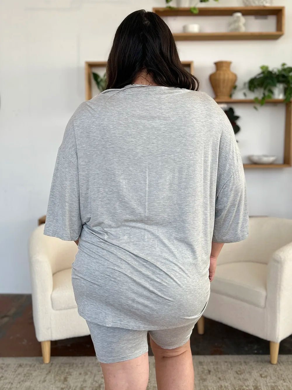 Basic Bae Bamboo Full Size Round Neck Drop Shoulder T-Shirt and Shorts Set - PBNJ FASHIONS