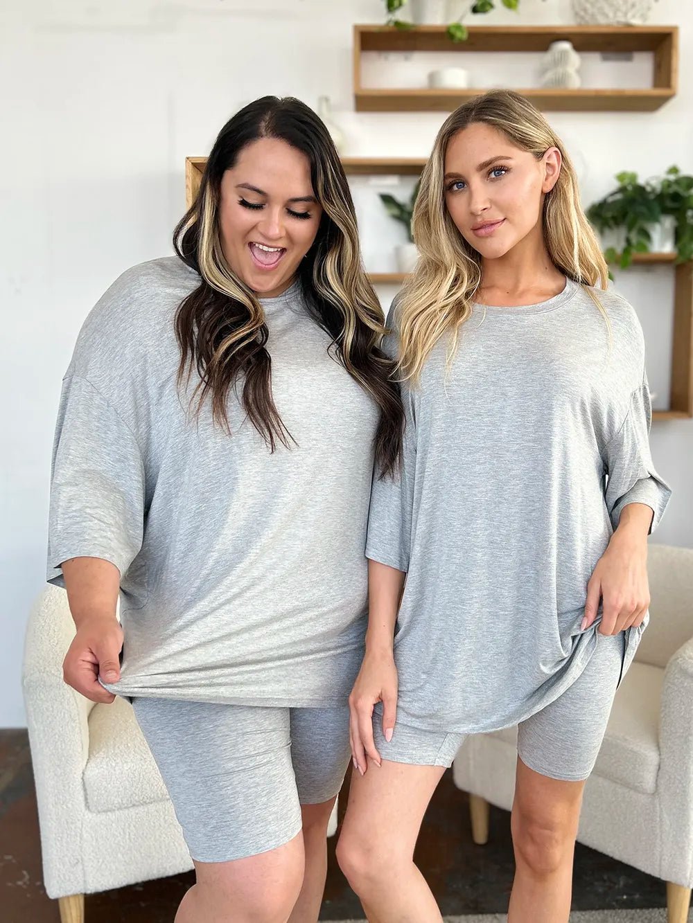 Basic Bae Bamboo Full Size Round Neck Drop Shoulder T-Shirt and Shorts Set - PBNJ FASHIONS