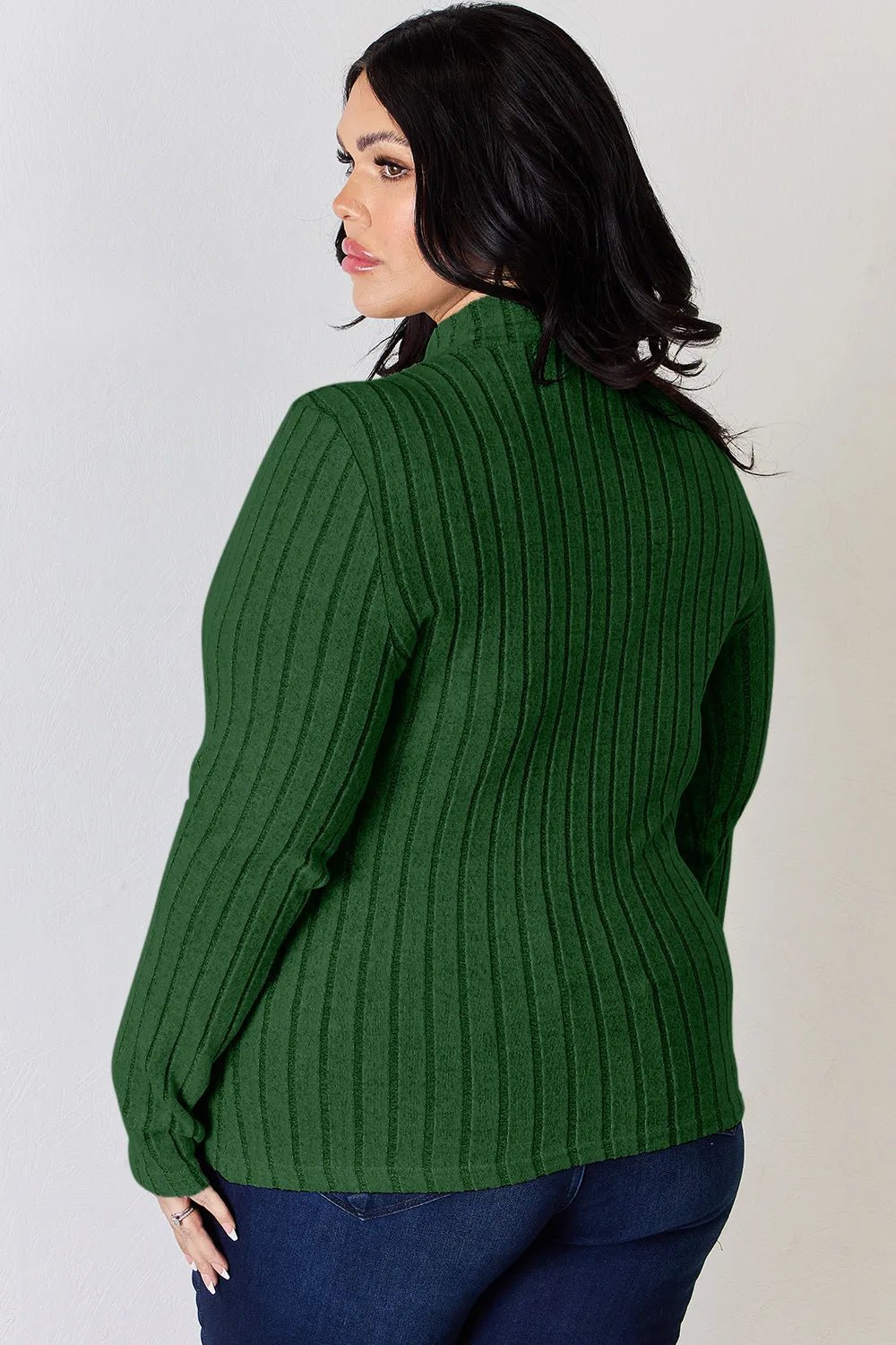 Basic Bae Full Size Ribbed Mock Neck Long Sleeve T-Shirt - PBNJ FASHIONS