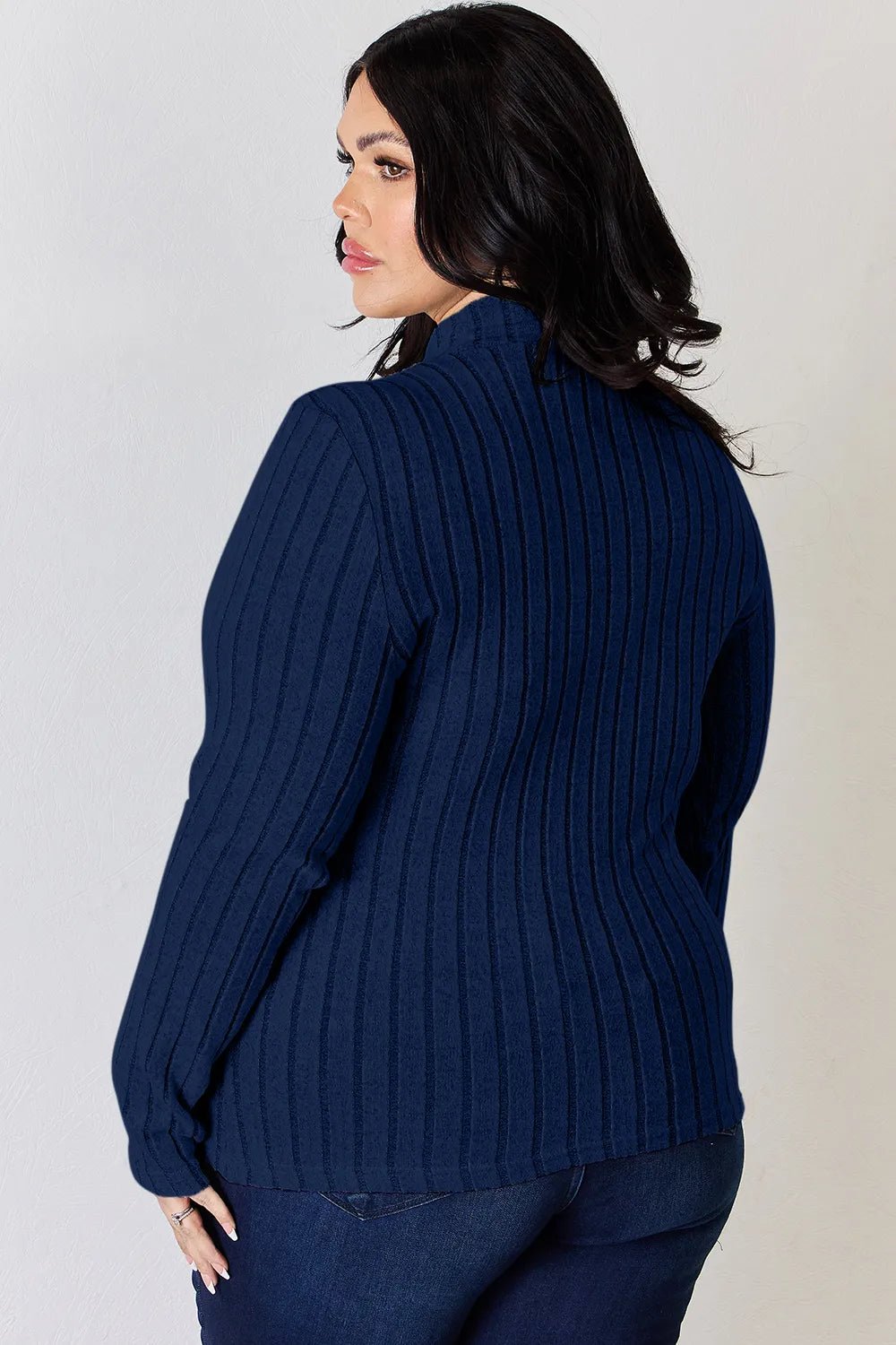 Basic Bae Full Size Ribbed Mock Neck Long Sleeve T-Shirt - PBNJ FASHIONS