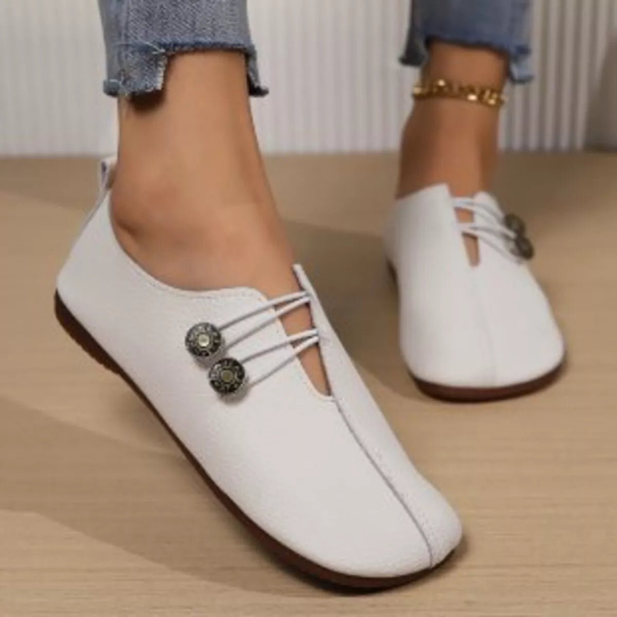 Casual Button Detail Slip - Ons - PBNJ FASHIONS