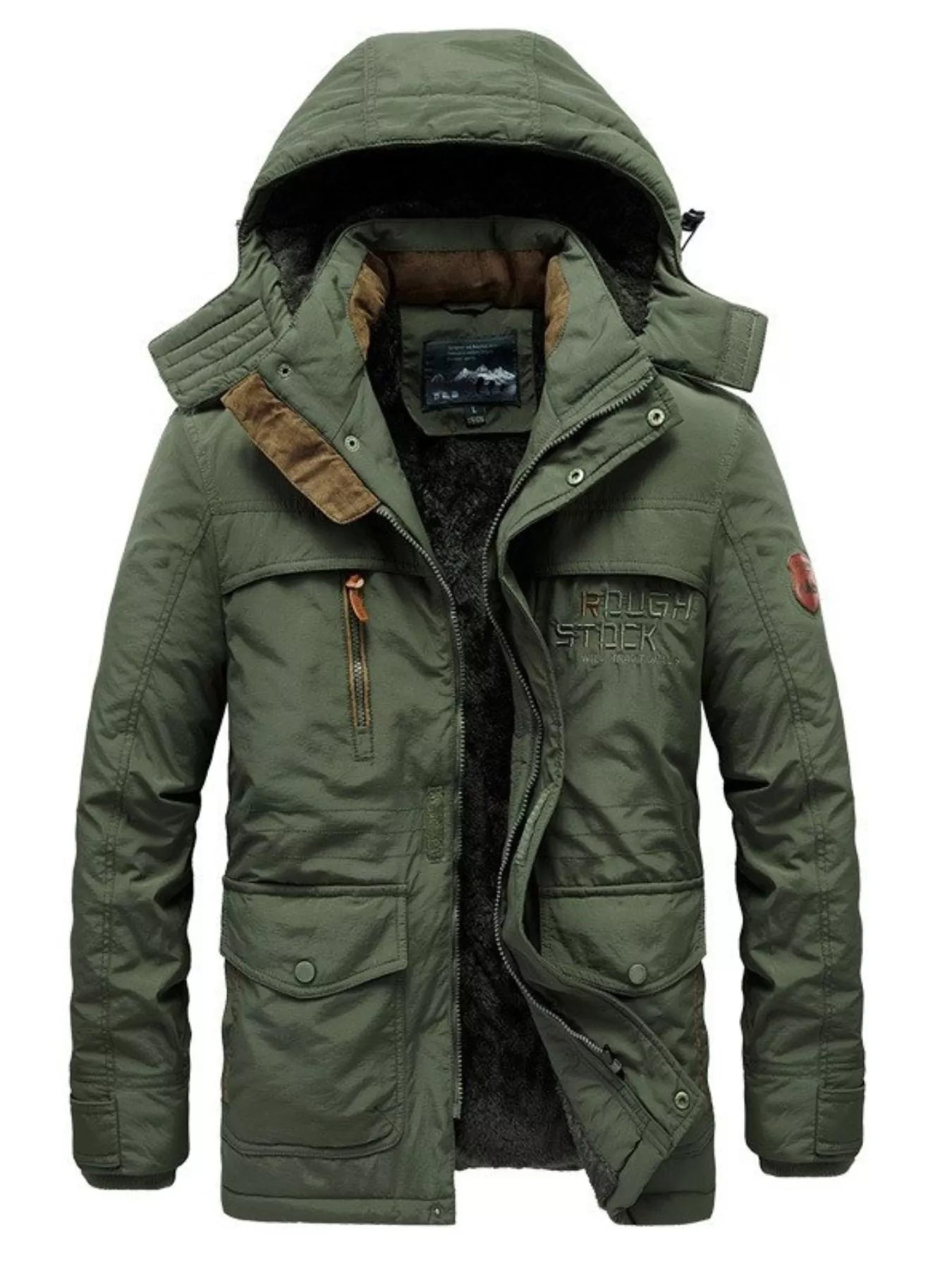 Men's Plus Size Winter Zip Up Hooded Parka Jacket - PBNJ FASHIONS