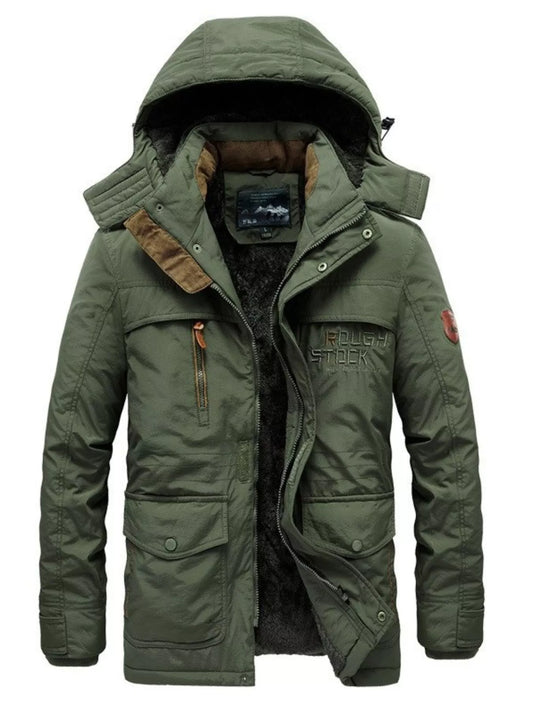 Men's Plus Size Winter Zip Up Hooded Parka Jacket - PBNJ FASHIONS
