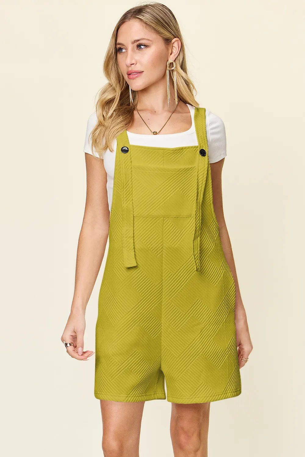 Double Take Full Size Texture Sleeveless Romper - PBNJ FASHIONS