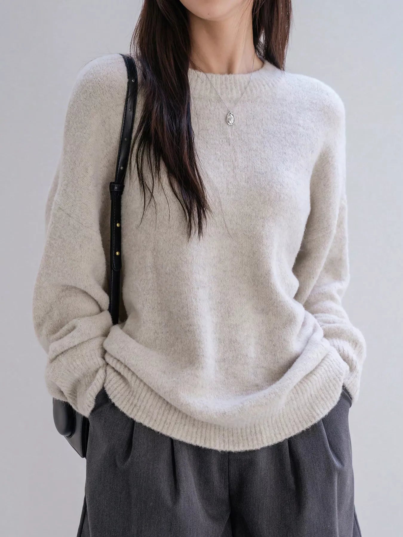 Full Size Cozy Knit Round Neck Oversized Sweater Plus Size - PBNJ FASHIONS