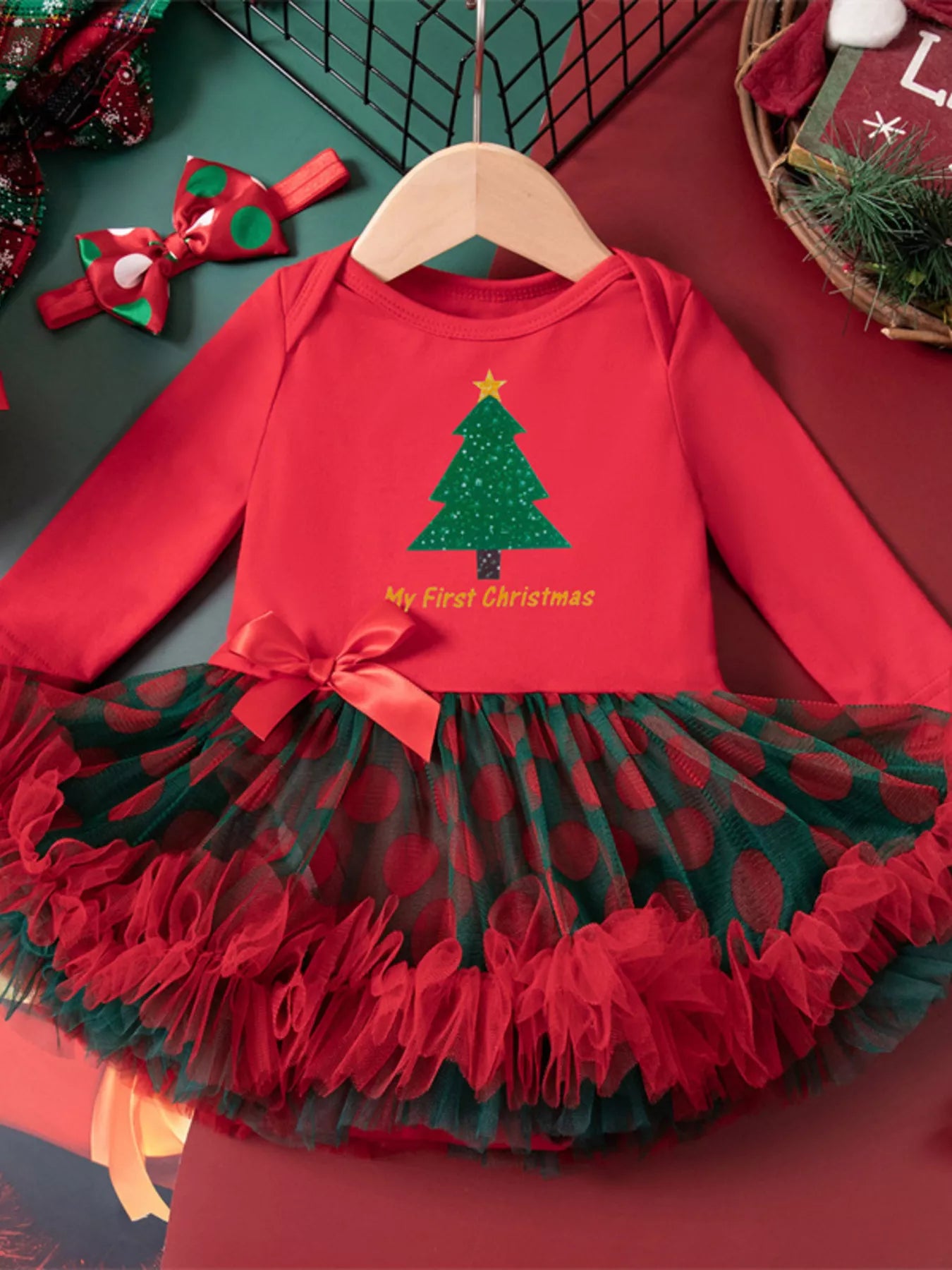 Children's Christmas Stocking Tulle Ruffle Dress - PBNJ FASHIONS
