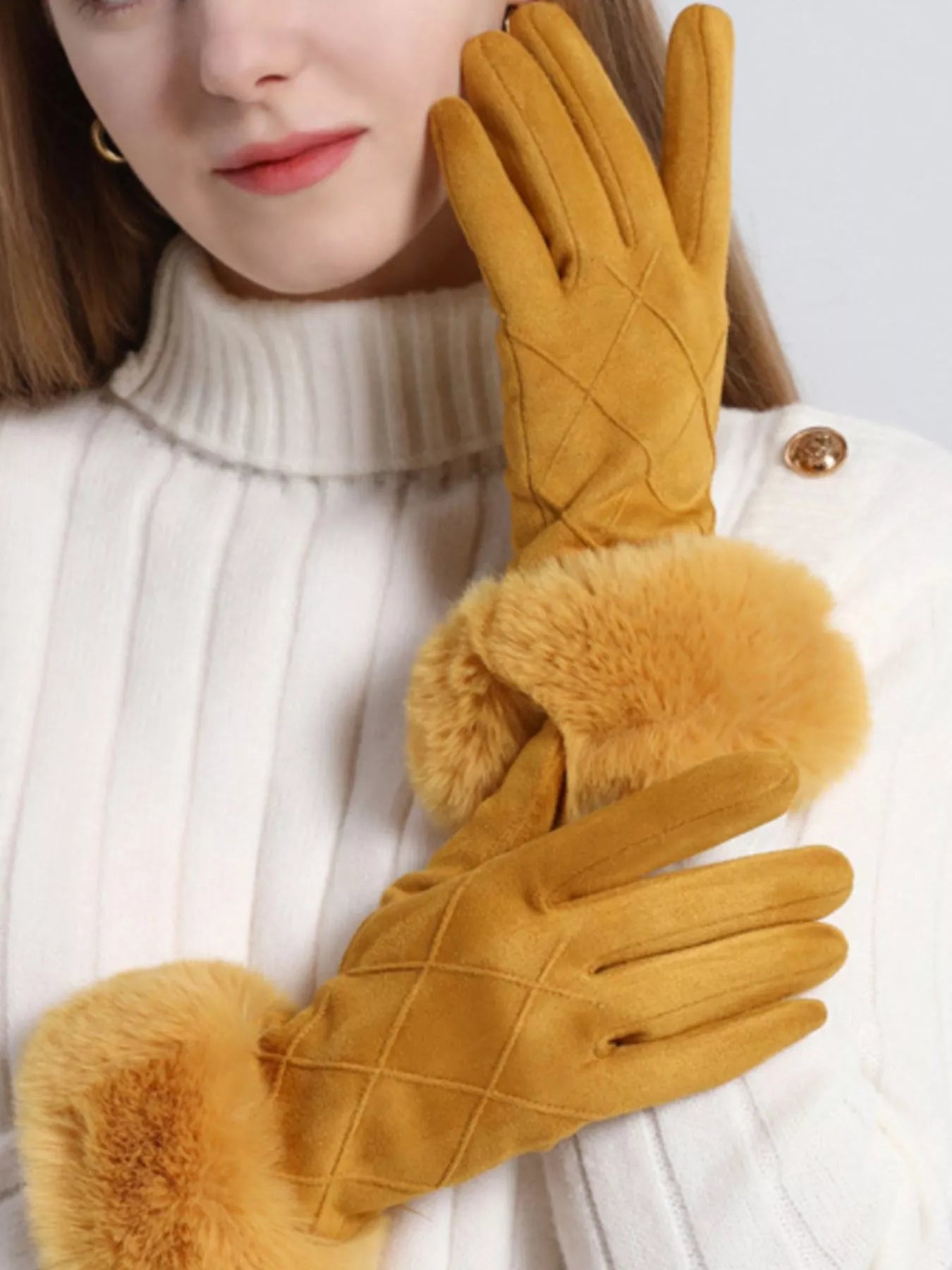 Fur Cuff Suede Gloves - PBNJ FASHIONS