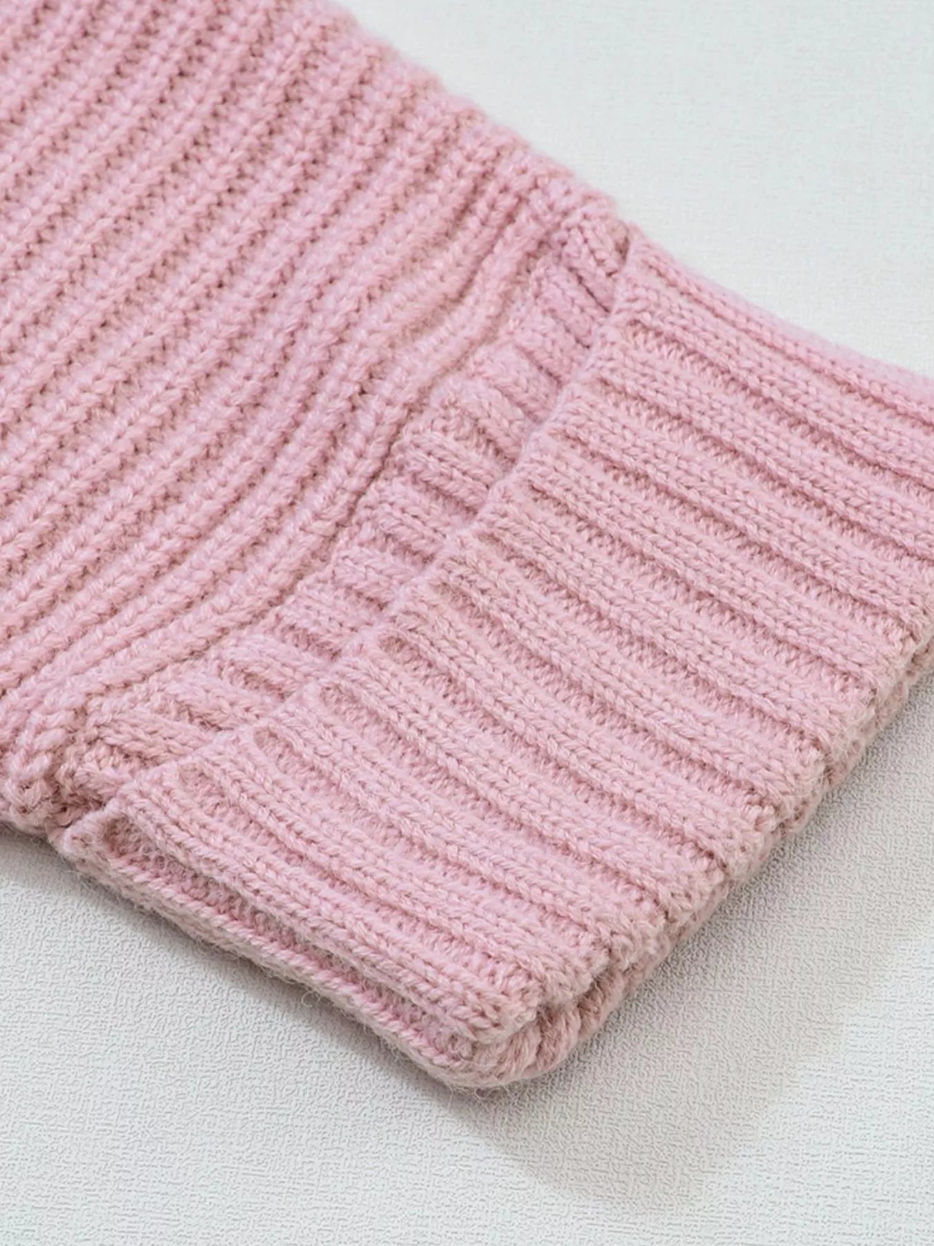 Cozy Chunky Knit Cardigan Sweater - Dusty PinkS