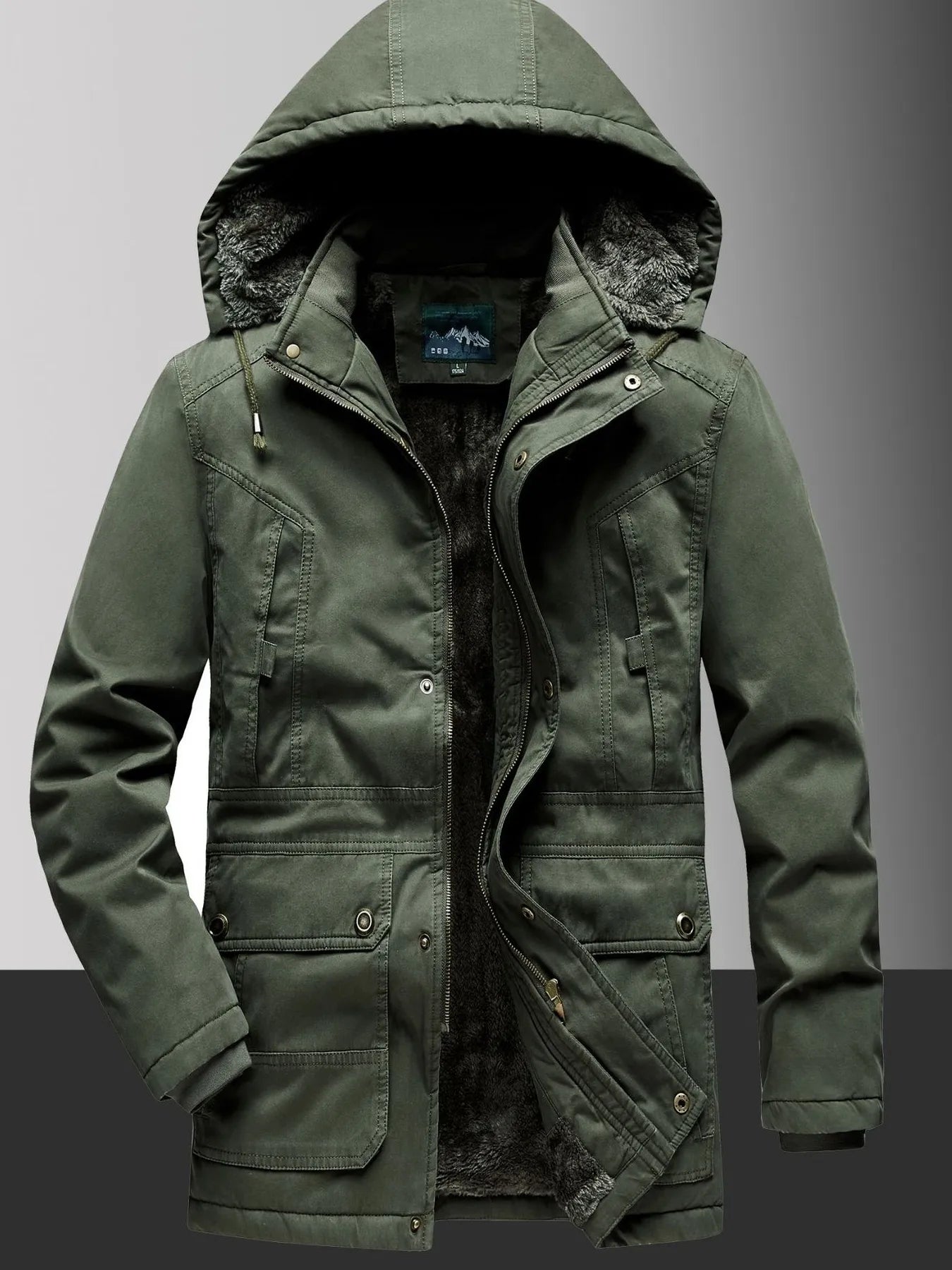 Men's Plus Size Fleece Lined Hooded Winter Coat - PBNJ FASHIONS