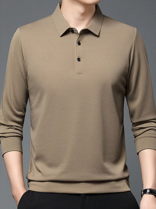 Men's Plus Size Classic Fit Long Sleeve Polo - PBNJ FASHIONS