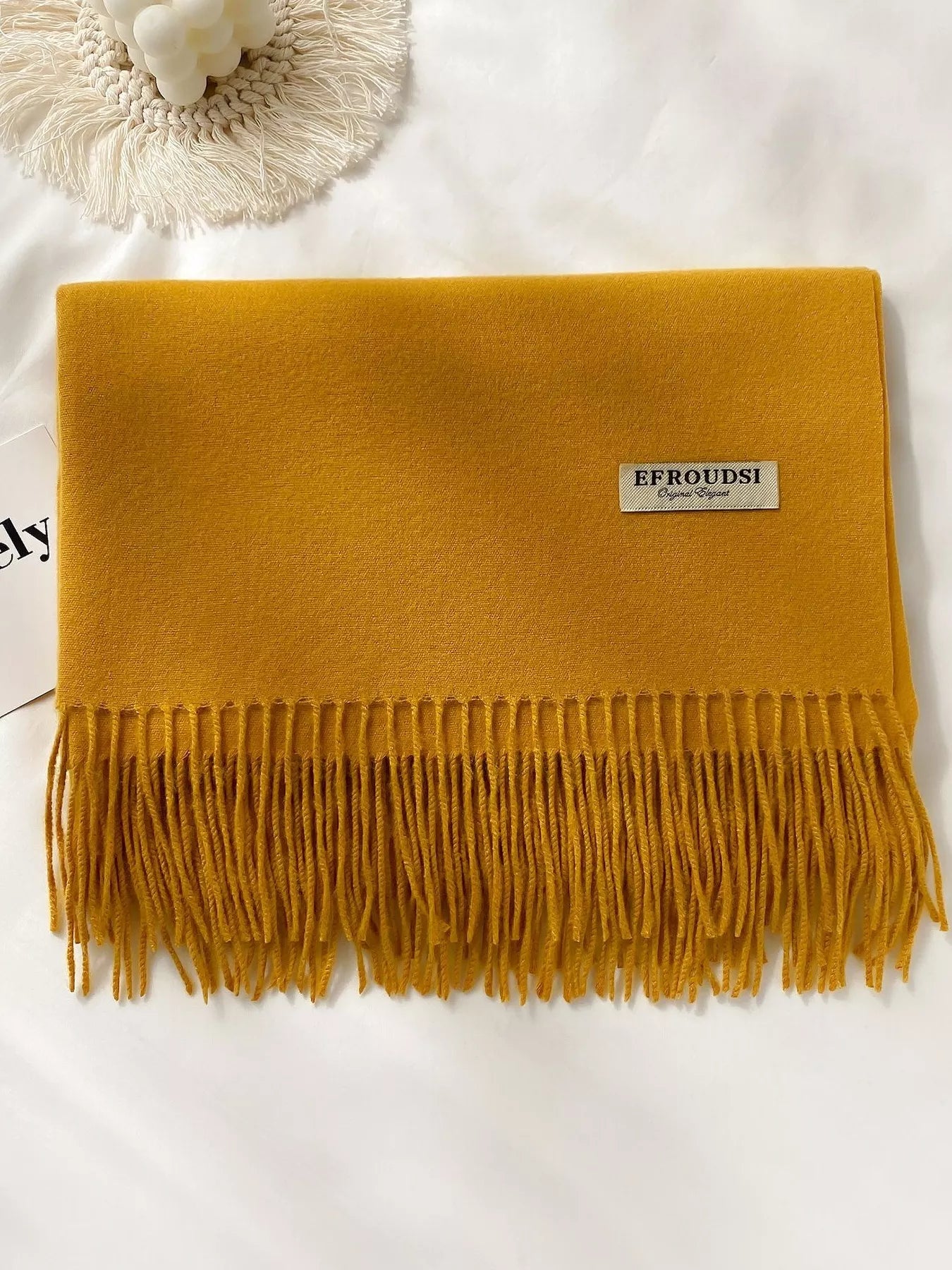 Fringe Solid Color Scarf - PBNJ FASHIONS