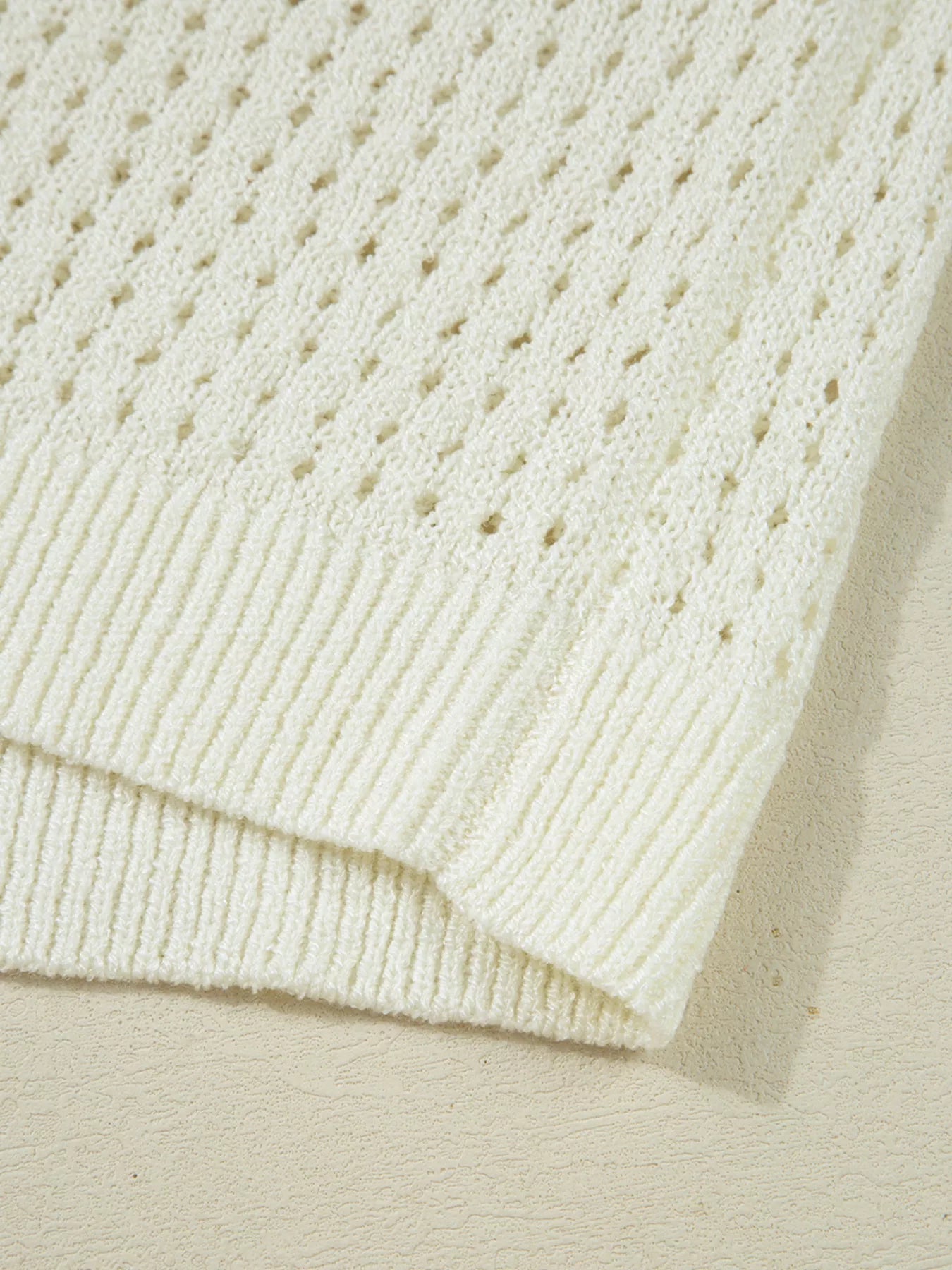 BEACH Hollow Out Knitted Lightweight Dolman Sweater - PBNJ FASHIONS