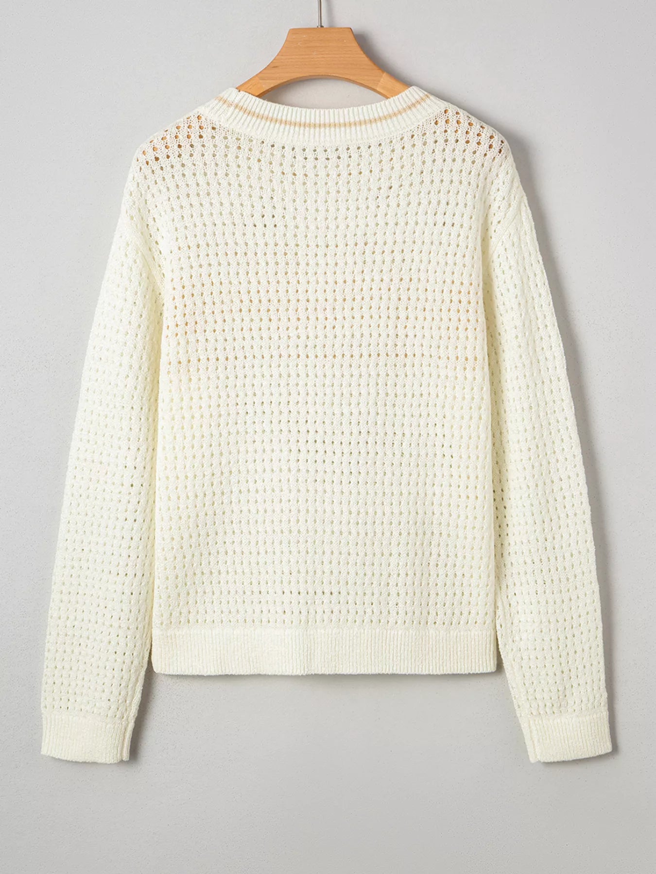 BEACH Hollow Out Knitted Lightweight Dolman Sweater - PBNJ FASHIONS