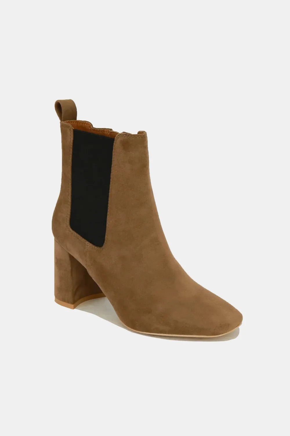 Beast Fashion Faux Suede Block Heel Chelsea Boots with Elastic Side Panel - PBNJ FASHIONS