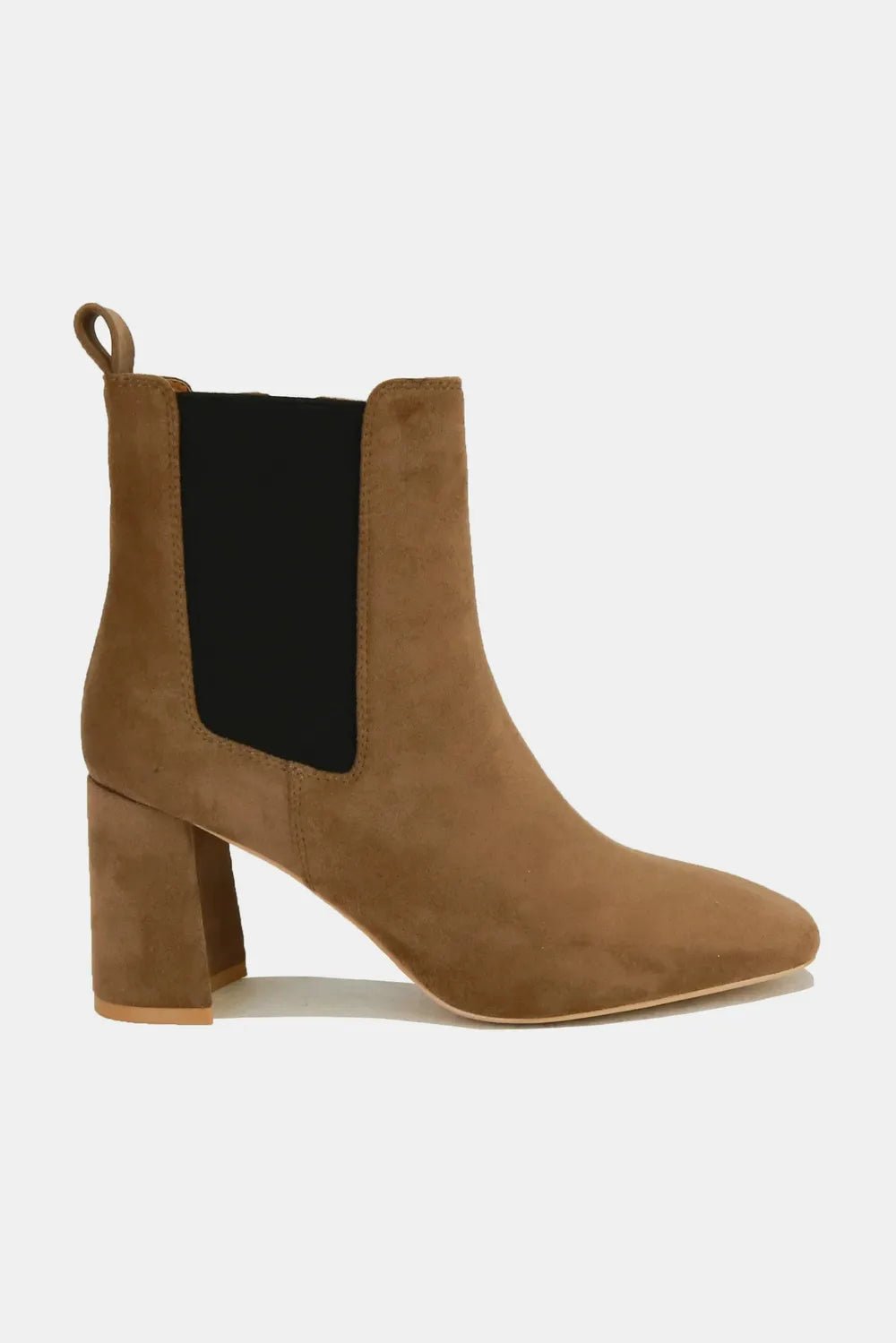 Beast Fashion Faux Suede Block Heel Chelsea Boots with Elastic Side Panel - PBNJ FASHIONS
