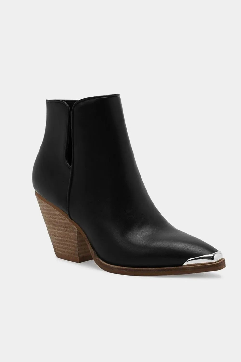 Beast Fashion Pointed Metal - Tip Toe Block Heel Ankle Boots - PBNJ FASHIONS