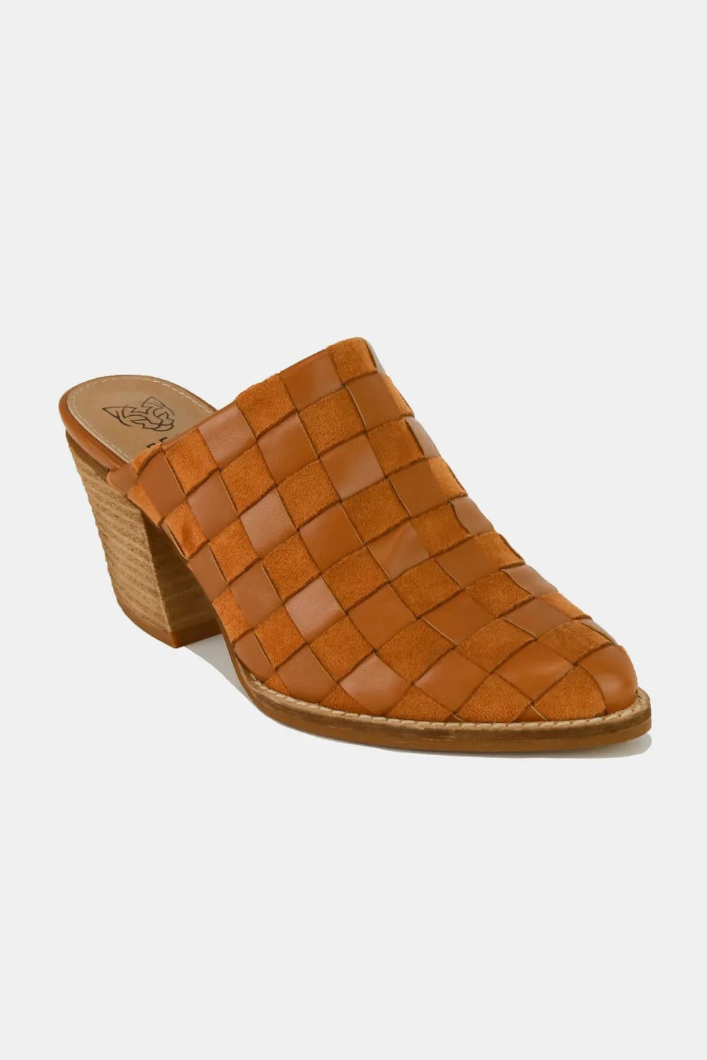 Beast Fashion Woven Checkerboard Block Heel Mule Shoes - PBNJ FASHIONS
