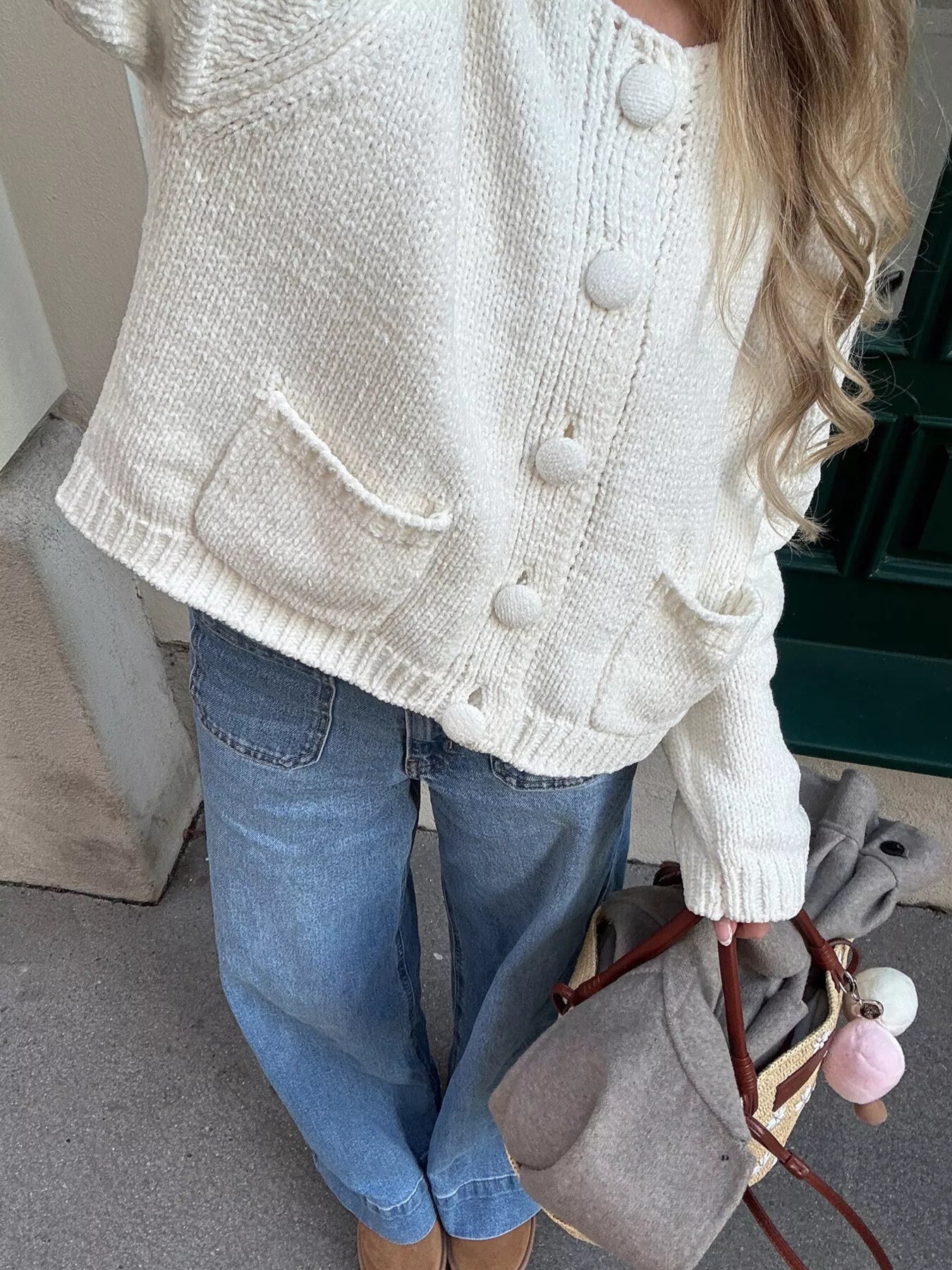 Textured Knit Button - Down Cardigan - PBNJ FASHIONS