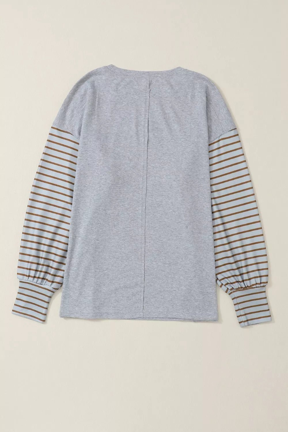 Colorblock Striped Bishop Sleeve Top - PBNJ FASHIONS