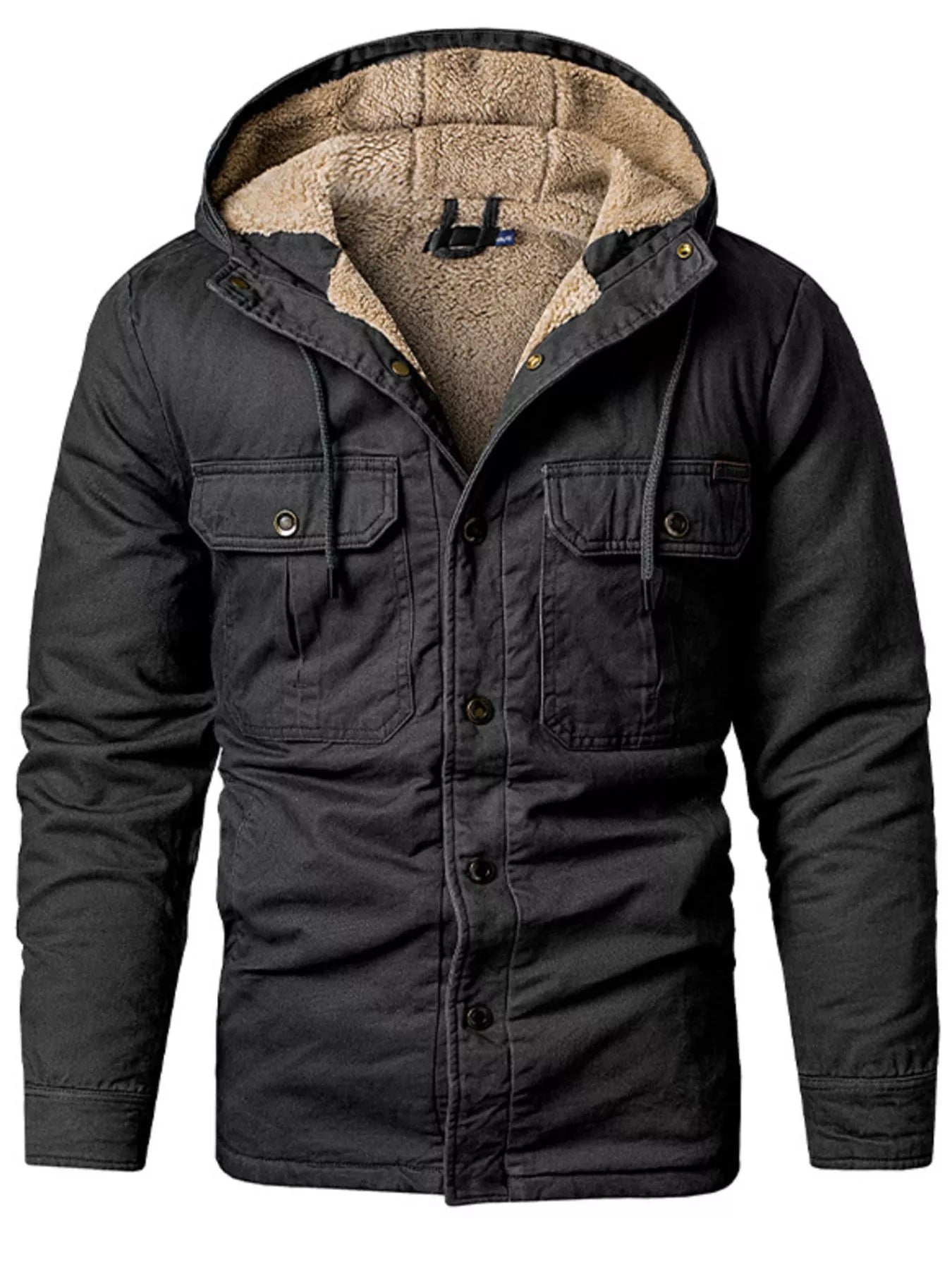 Men's Sherpa Lined Hooded Jacket - PBNJ FASHIONS