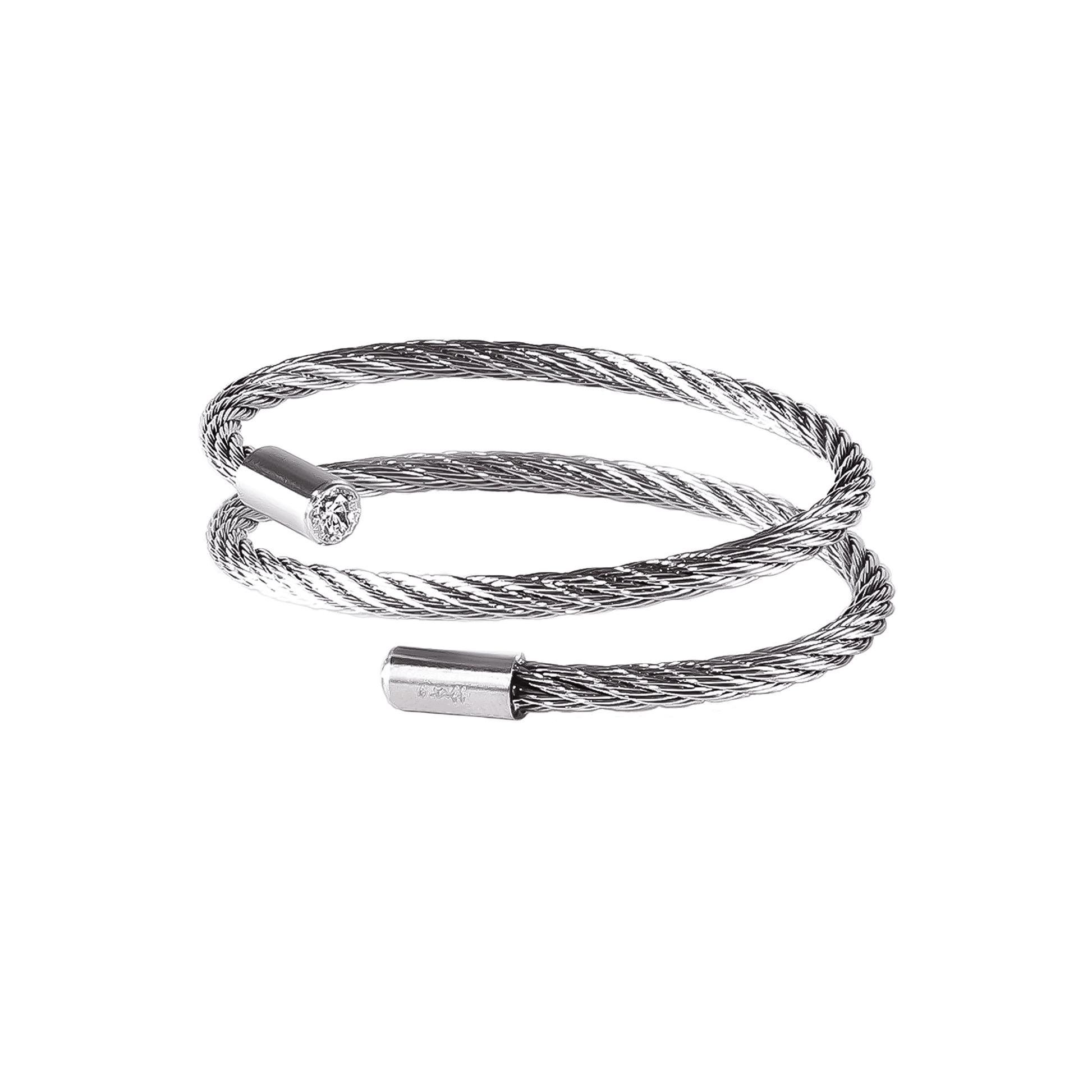 BG003W B.Tiff Double Wrapped Cable Bangle Bracelet - PBNJ FASHIONS