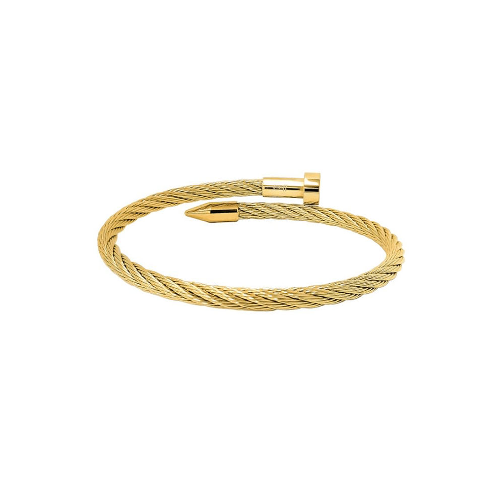 BG004G B.Tiff Gold Pointe Cable Bangle Bracelet - PBNJ FASHIONS