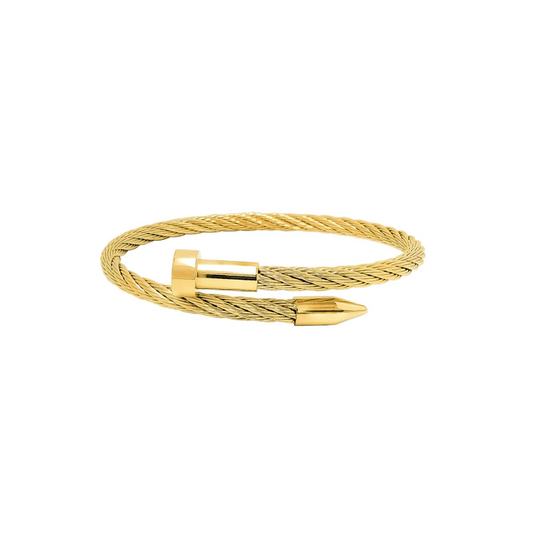BG004G B.Tiff Gold Pointe Cable Bangle Bracelet - PBNJ FASHIONS
