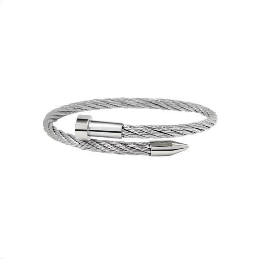 BG004W B.Tiff Pointe Cable Bangle Bracelet - PBNJ FASHIONS