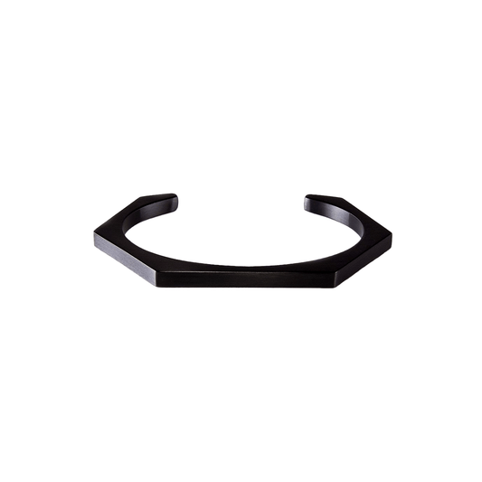 BG007B B.Tiff Black Edge Hexagon Bangle Bracelet - PBNJ FASHIONS