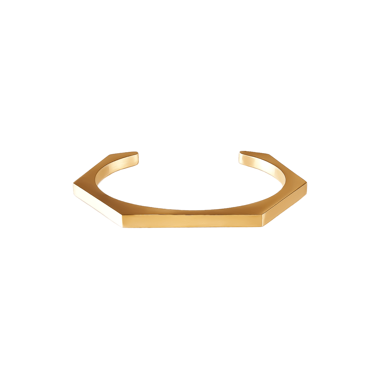 BG007G B.Tiff Gold Edge Hexagon Bangle Bracelet - PBNJ FASHIONS