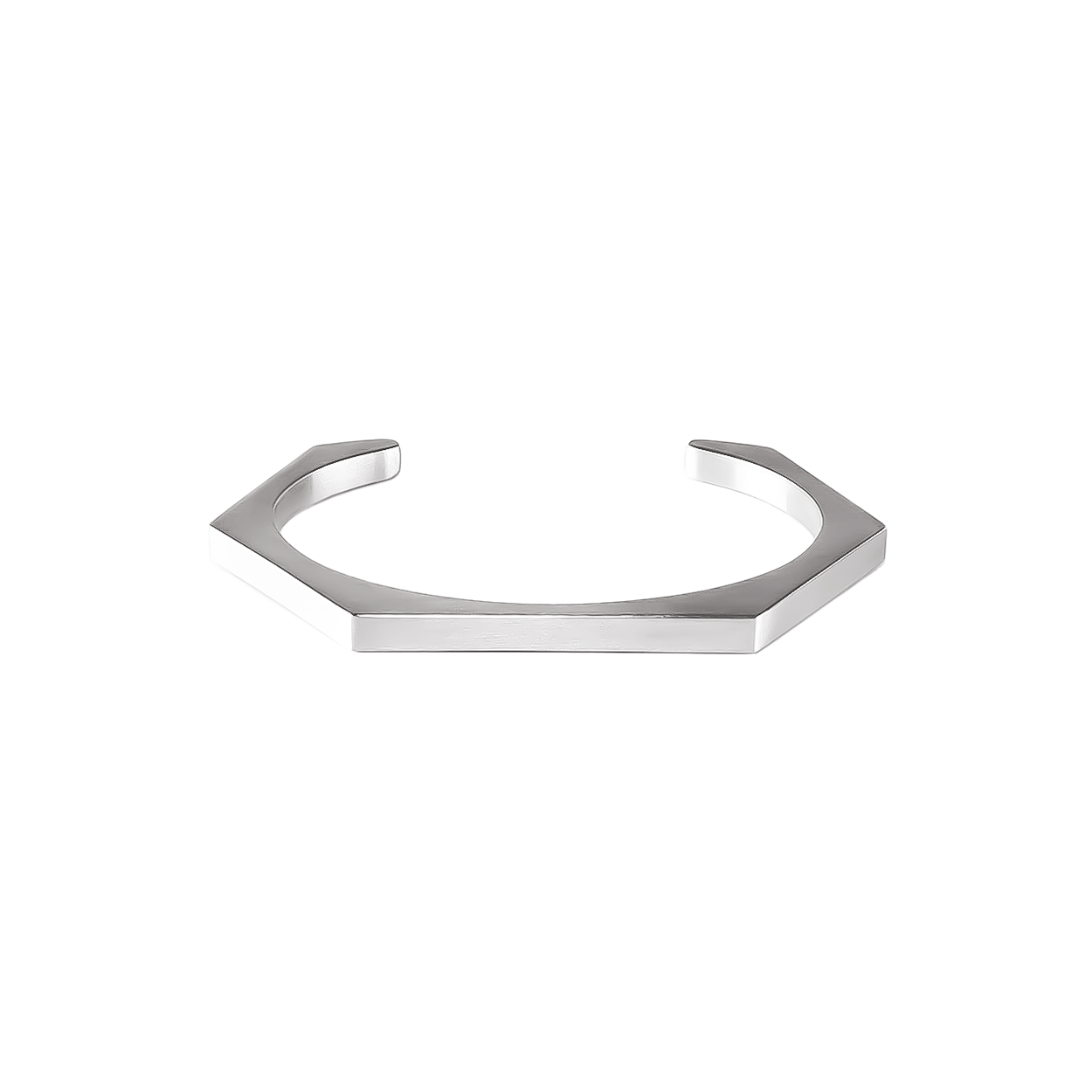BG007W B.Tiff Edge Hexagon Bangle Bracelet - PBNJ FASHIONS