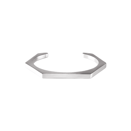 BG007W B.Tiff Edge Hexagon Bangle Bracelet - PBNJ FASHIONS