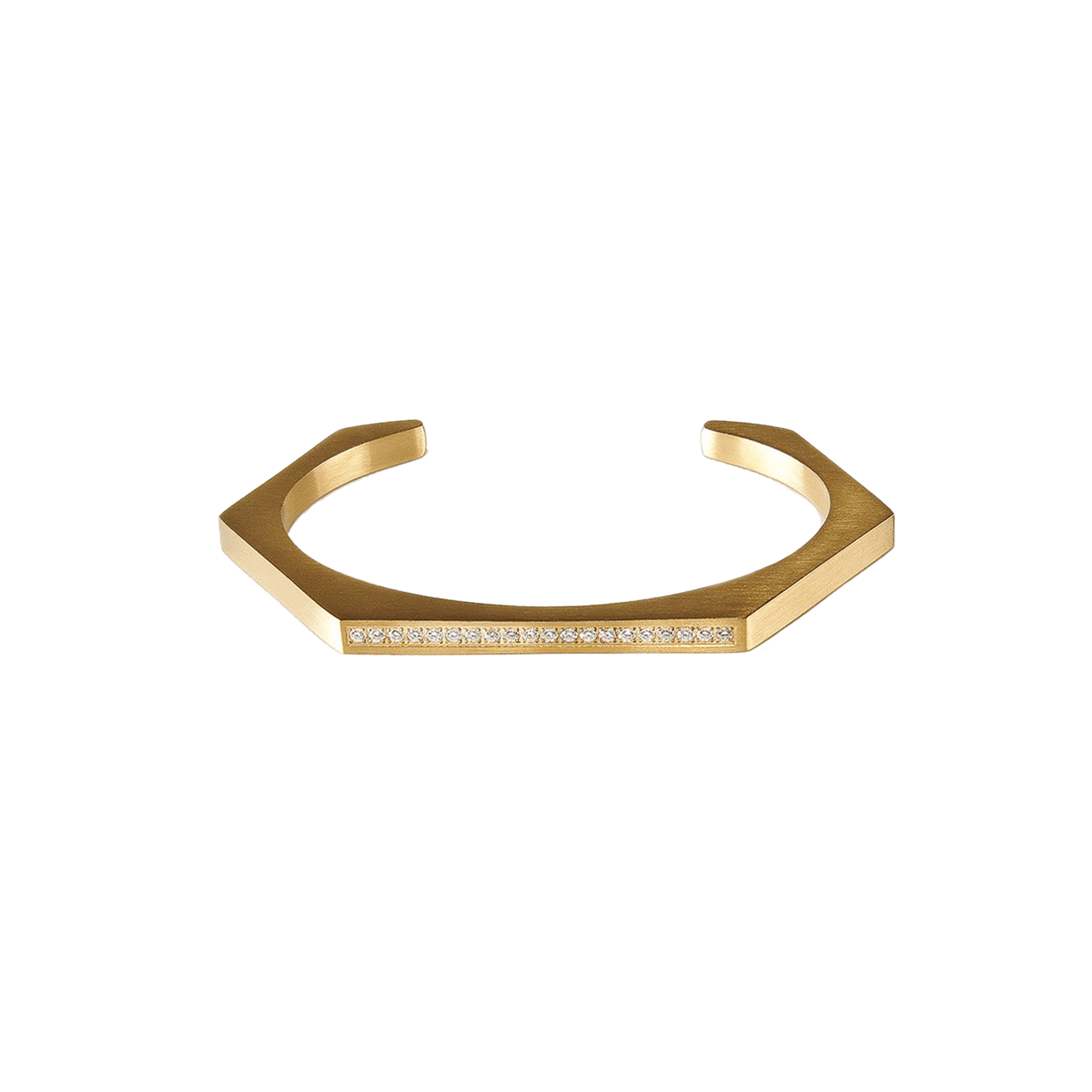 BG017G B.Tiff Gold Edge Pave Hexagon Bangle Bracelet - PBNJ FASHIONS
