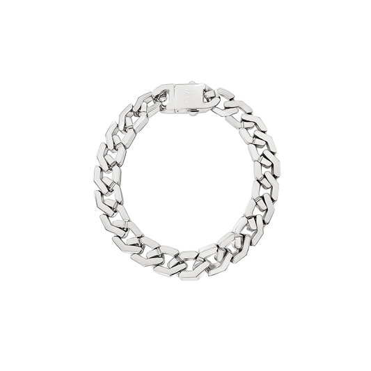 BG100W B.Tiff High Polish Flat Angular Cuban Link Bracelet - PBNJ FASHIONS