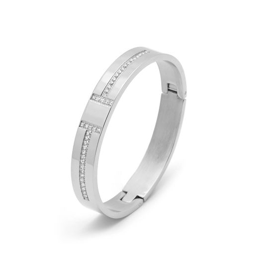 BG107W B.Tiff Pavé Harmony Bangle Bracelet - PBNJ FASHIONS