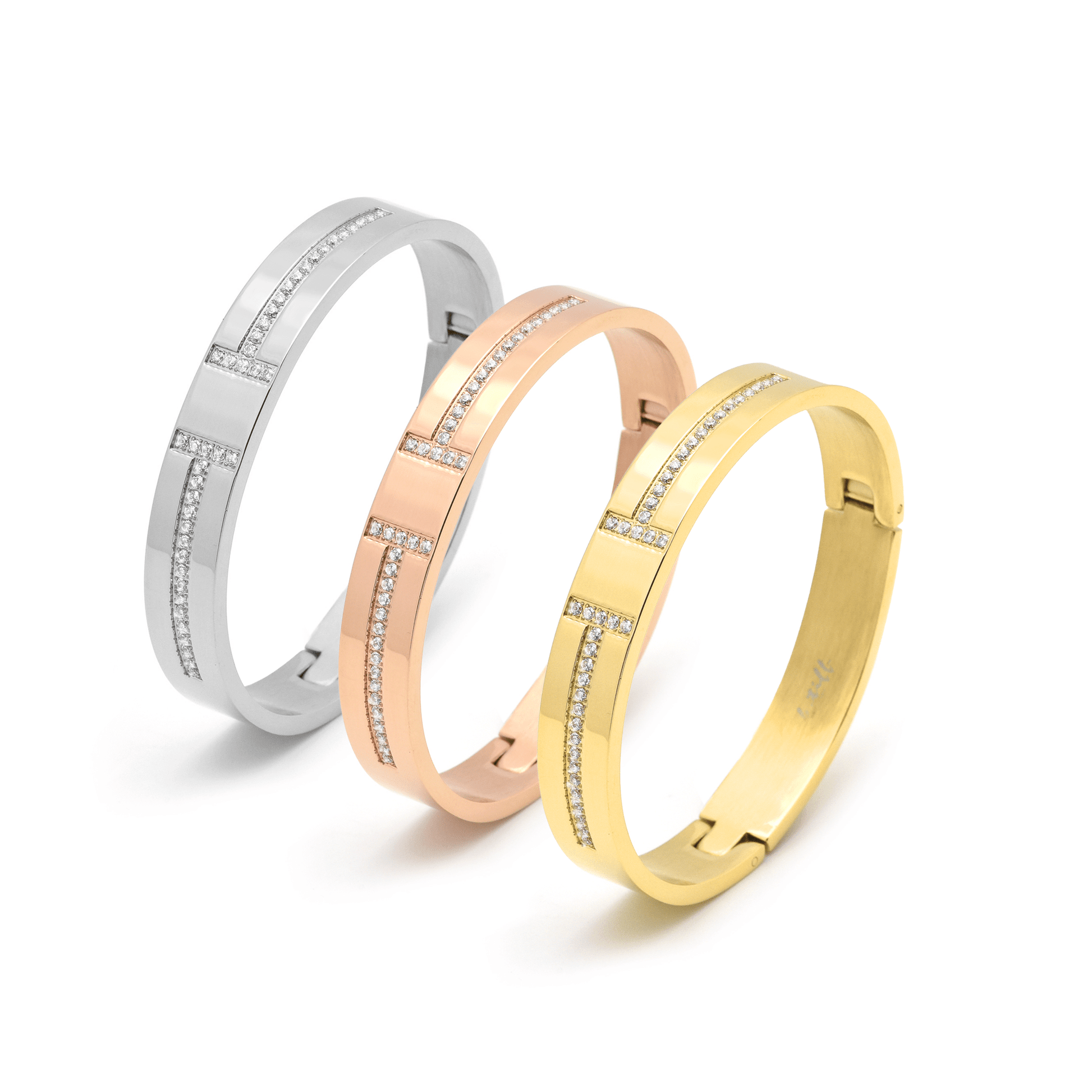 BG107W B.Tiff Pavé Harmony Bangle Bracelet - PBNJ FASHIONS