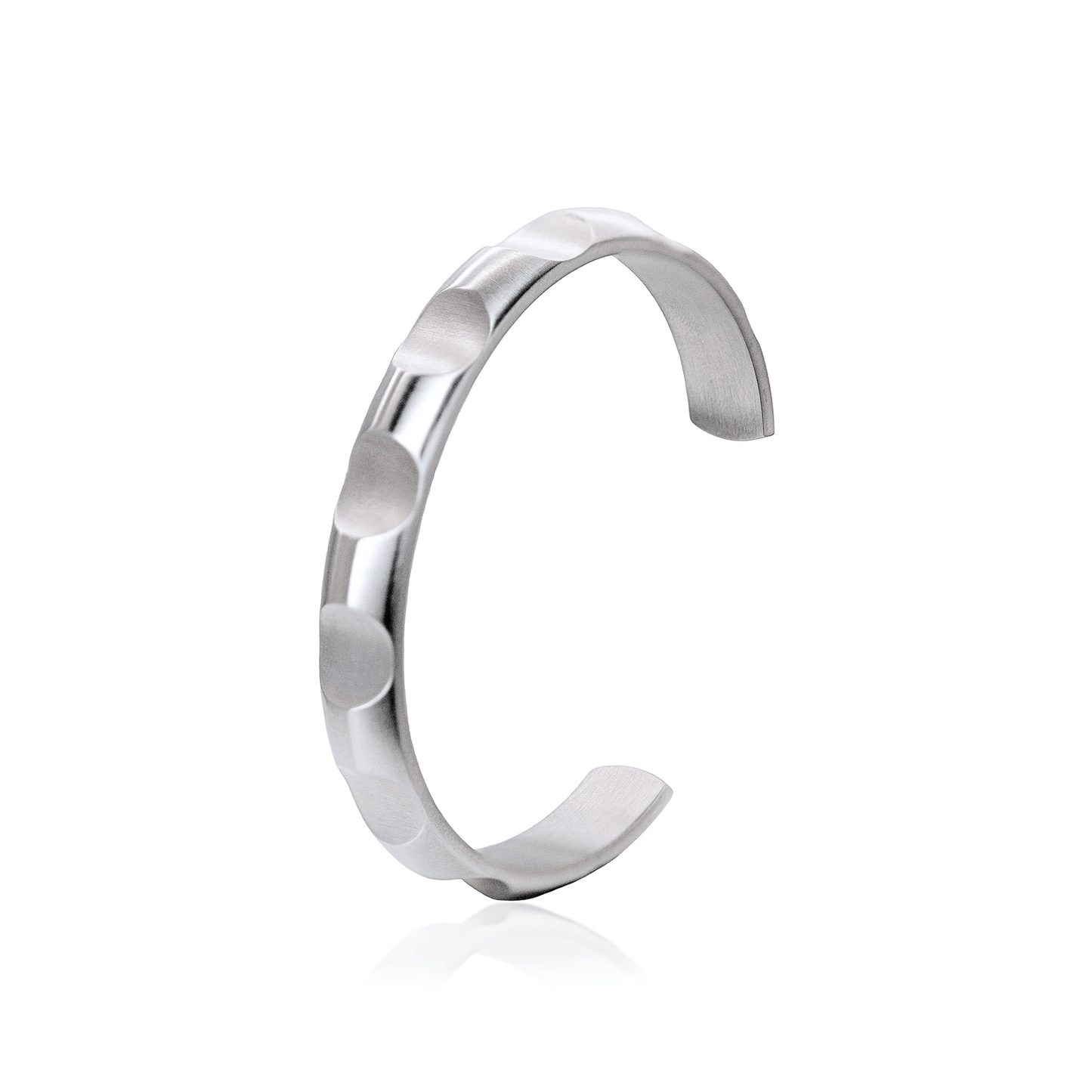 BG109W B.Tiff Simplicity Circle Indent Adjustable Bangle Cuff - PBNJ FASHIONS